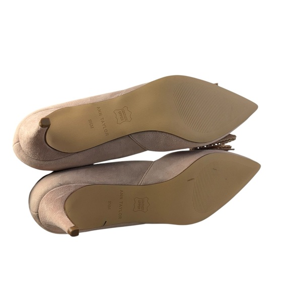 Ann Taylor Mauve Pink Crystal Bow Heels Pump size 9.5 NWOT - Picture 7 of 7